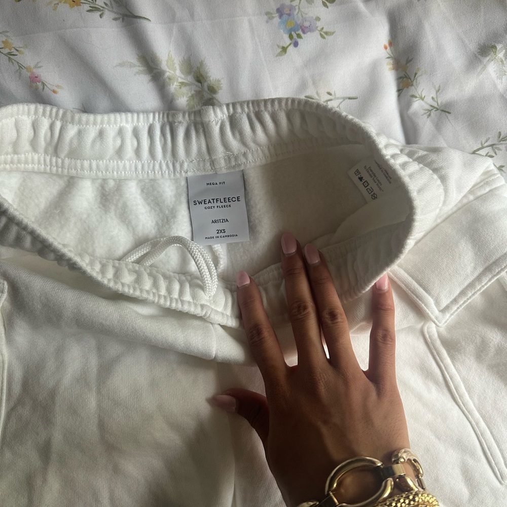 White Sweatfleece Joggers
